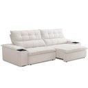 Ver imagem 1 de Sofá Retrátil Reclinável Living 230cm Ártico F04 Bouclê Cru
