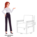 Ver imagem 3 de Kit 2 Poltronas Yasmin para Sala de Estar ou Varanda Gourmet Decorativa Estofada em Veludo:bege