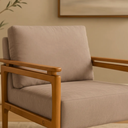 Ver imagem 2 de Kit 2 Poltronas Yasmin para Sala de Estar ou Varanda Gourmet Decorativa Estofada em Veludo:bege