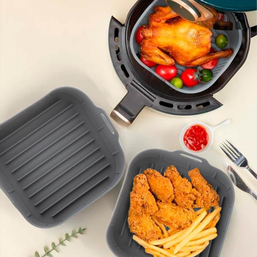 Forma de Silicone para Air Fryer Quadrada Cinza 20x7cm - Lyor 4887 - 5