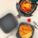 Ver imagem 5 de Forma de Silicone para Air Fryer Quadrada Cinza 20x7cm - Lyor 4887