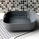 Ver imagem 7 de Forma de Silicone para Air Fryer Quadrada Cinza 20x7cm - Lyor 4887