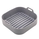 Ver imagem 1 de Forma de Silicone para Air Fryer Quadrada Cinza 20x7cm - Lyor 4887