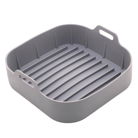 Forma de Silicone para Air Fryer Quadrada Cinza 20x7cm - Lyor 4887