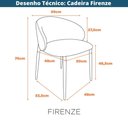 Ver imagem 7 de Kit 2 Cadeiras com Braço Firenze Fratini Revestida Tecido Cinza Estrutura em Aço Carbono Preto