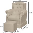 Ver imagem 3 de Poltrona de Amamentação Balanço e Puff Leticia Suede Bege - Phoenix Baby