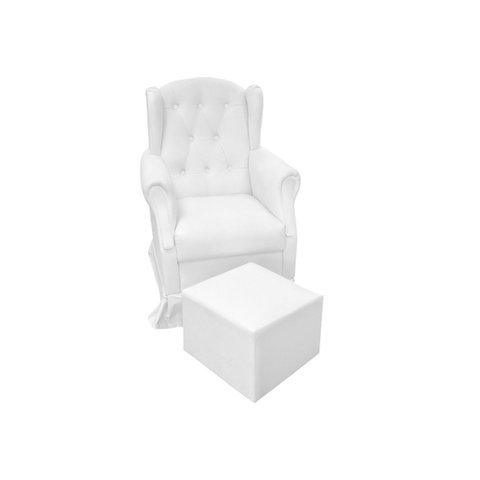 Poltrona de Amamentação com Balanço e Puff Letícia - Phoenix Baby Branco