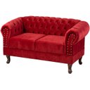 Ver imagem 2 de Namoradeira Chesterfield Duque 2 Lugares em Veludo Vermelho