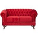 Ver imagem 3 de Namoradeira Chesterfield Duque 2 Lugares em Veludo Vermelho