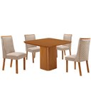 Ver imagem 2 de Mesa de Jantar Eloise 90cm Tampo MDF Laminado Canto Copo com 4 Cadeiras Yasmin