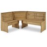 Conjunto de Bancos com Mesa em Madeira Marrom Antique - 3