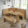 Conjunto de Bancos com Mesa em Madeira Marrom Antique - 2