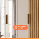Ver mais imagens de Guarda Roupas Casal Frisado com Espelho 6 Portas 2 Gavetas Freijó/Off White Valença Moval