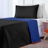 Kit Cobre Leito Dual Color Preto Azul Marinho Solteiro 02 Peças - 3