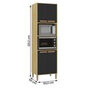 Ver imagem 4 de Armario Cozinha Paneleiro Munique com 4 Portas Wood Madeirado/preto Fosco