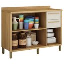 Ver imagem 3 de Balcão de Cozinha Torino 120cm Cinamomo/off White com Tampo Mdp - Valdemóveis