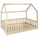 Ver imagem 2 de Cama Infantil Montessoriana de Madeira Maciça com Grade e Casinha Elmer Natural Bege/Marrom