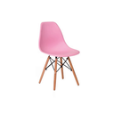 Ver imagem 1 de Cadeira Charles Eames Eiffel Cor Rosa Base Madeira Sala Cozinha Jantar