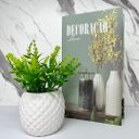 Ver imagem 2 de Conjunto decoração livro verde + vaso branco de cerâmica