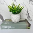 Ver imagem 3 de Conjunto decoração livro verde + vaso branco de cerâmica