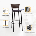 Ver imagem 5 de Kit 2 Banquetas para Cozinha Banco Alto Junco Argila Balcão Ilha Bancada Bares Piscina Área Gourmet