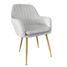 Cadeira Poltrona Lines com Pés Dourados Suede - 1