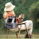 Ver imagem 5 de Mochila Transporte Pet Gato Cachorro Animais Pequeno Medio Porte Bolso Ar Ventilado Bolsa Vista Pano