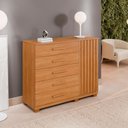 Ver imagem 5 de Cômoda 5 Gavetas 1 Porta 122cm Paris - Benetil Cinamomo