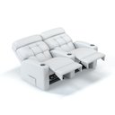 Ver imagem 3 de Sofá 2 Lugares Reclinável Elétrico em Couro Bovino Cor Branco Linha Cinema