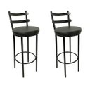 Ver imagem 1 de Kit 2 Banquetas Rafaela - Redonda Altura 65cm para Bar e Cozinha Preta com Assento Confortável Cor P