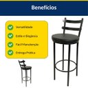 Ver imagem 7 de Kit 2 Banquetas Rafaela - Redonda Altura 65cm para Bar e Cozinha Preta com Assento Confortável Cor P