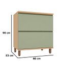 Ver imagem 3 de Balcão para Cozinha 100% MDF 80 cm 1 Porta 1 Gaveta Lótus Carvalho/Verde