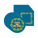 Ver imagem 1 de Kit Sousplat + Guardanapo São João Azul Nsw 6 Peças sem Base
