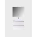 Ver imagem 4 de Gabinete para Banheiro com Cuba e Armario 80cm Mdf Branco Dubai - On Móveis