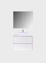 Ver imagem 4 de Gabinete para Banheiro com Cuba e Armario 80cm Mdf Branco Dubai - On Móveis