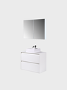Ver imagem 5 de Gabinete para Banheiro com Cuba e Armario 80cm Mdf Branco Dubai - On Móveis