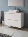Ver imagem 2 de Gabinete para Banheiro com Cuba e Armario 80cm Mdf Branco Dubai - On Móveis