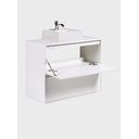 Ver mais imagens de Gabinete para Banheiro com Cuba e Armario 80cm Mdf Branco Dubai - On Móveis