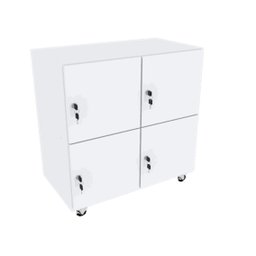 ARMÁRIO ESCANINHO 4 PORTAS CHAVE M238.2021.B ORGANIZADOR MUNDI MOVEIS - 1