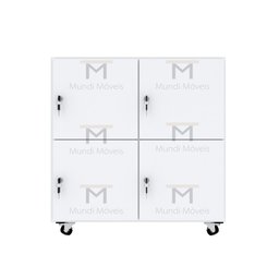 ARMÁRIO ESCANINHO 4 PORTAS CHAVE M238.2021.B ORGANIZADOR MUNDI MOVEIS - 5