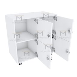 ARMÁRIO ESCANINHO 4 PORTAS CHAVE M238.2021.B ORGANIZADOR MUNDI MOVEIS - 4