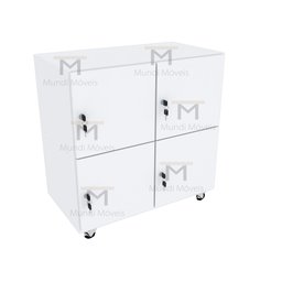 ARMÁRIO ESCANINHO 4 PORTAS CHAVE M238.2021.B ORGANIZADOR MUNDI MOVEIS - 3