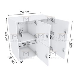 ARMÁRIO ESCANINHO 4 PORTAS CHAVE M238.2021.B ORGANIZADOR MUNDI MOVEIS - 2