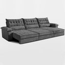 Ver mais imagens de Sofá Retrátil e Reclinável 3,90m com Molas e Espuma D33 Thunder. Velusoft Cama Inbox Cinza