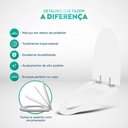 Ver imagem 5 de Assento Sanitário Poliester Soft Close Proa Branco