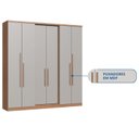 Ver imagem 5 de Guarda-Roupa 6 Portas 2 Gavetas Sonata New Cedro Cinza Soft