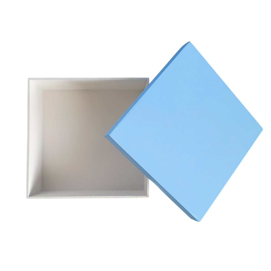 Caixa 100% MDF (17x17x07) Azul/Branco - 4