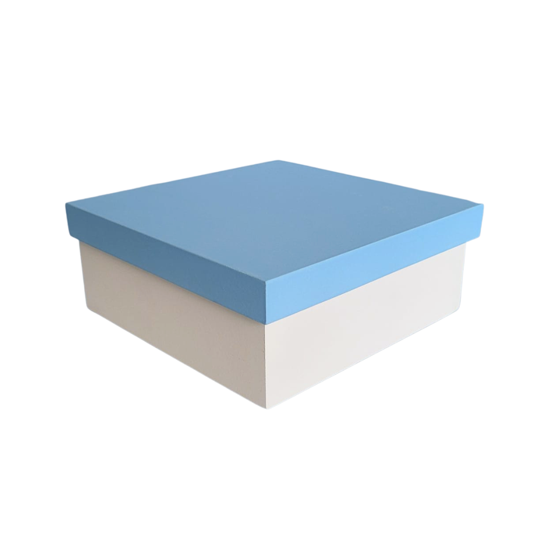 Caixa 100% MDF (17x17x07) Azul/Branco - 1