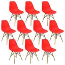 Ver imagem 3 de Kit 10 Cadeiras Charles Eames Eiffel Wood Design Vermelho