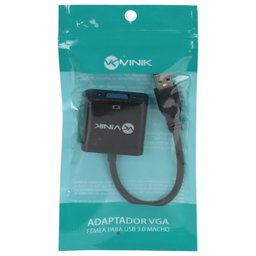 ADAPTADOR VGA FEMEA PARA USB MACHO - VGAFUSBM - 4 ADAPTADOR VGA FEMEA PARA USB MACHO - VGAFUSBM - 4